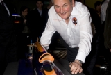 Richard Noble with a model of BLOODHOUND SSC.